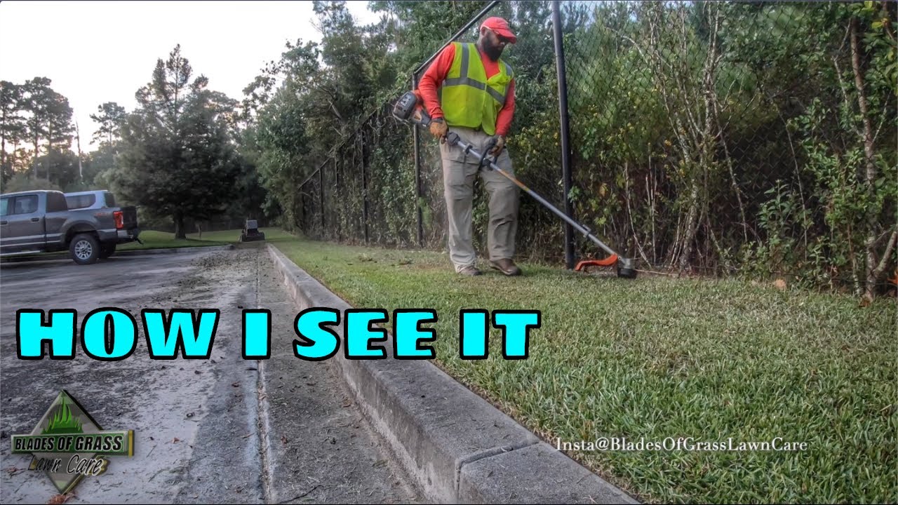 HOW I SEE IT: lawn care TRIMMING and EDGING | Husqvarna 525LS | POV
