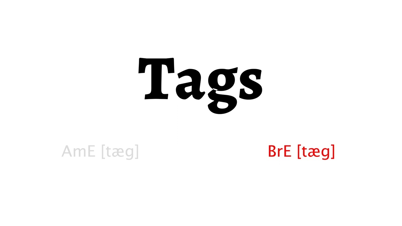 How to Pronounce tags in American English and British Englishtags