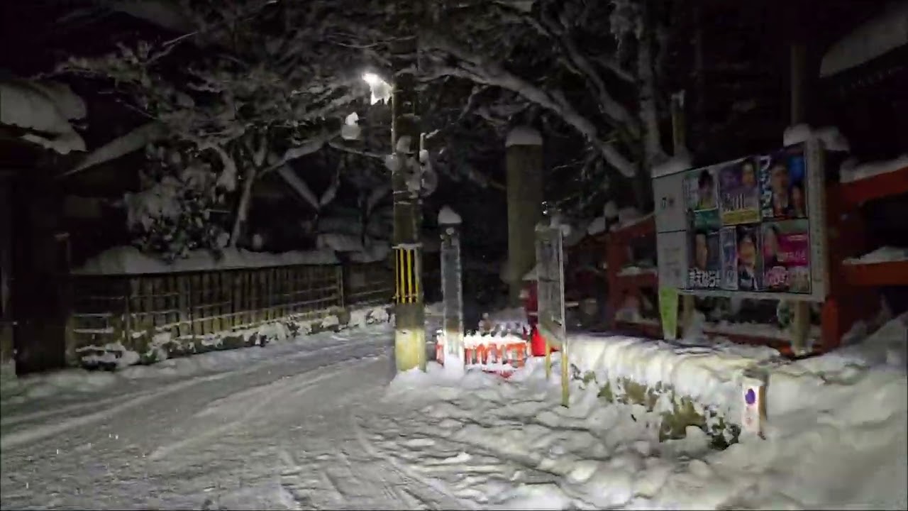3倍速 雪の積もった京都ドライブ /  貴船神社 奥宮～貴船神社 一の鳥居付近まで 