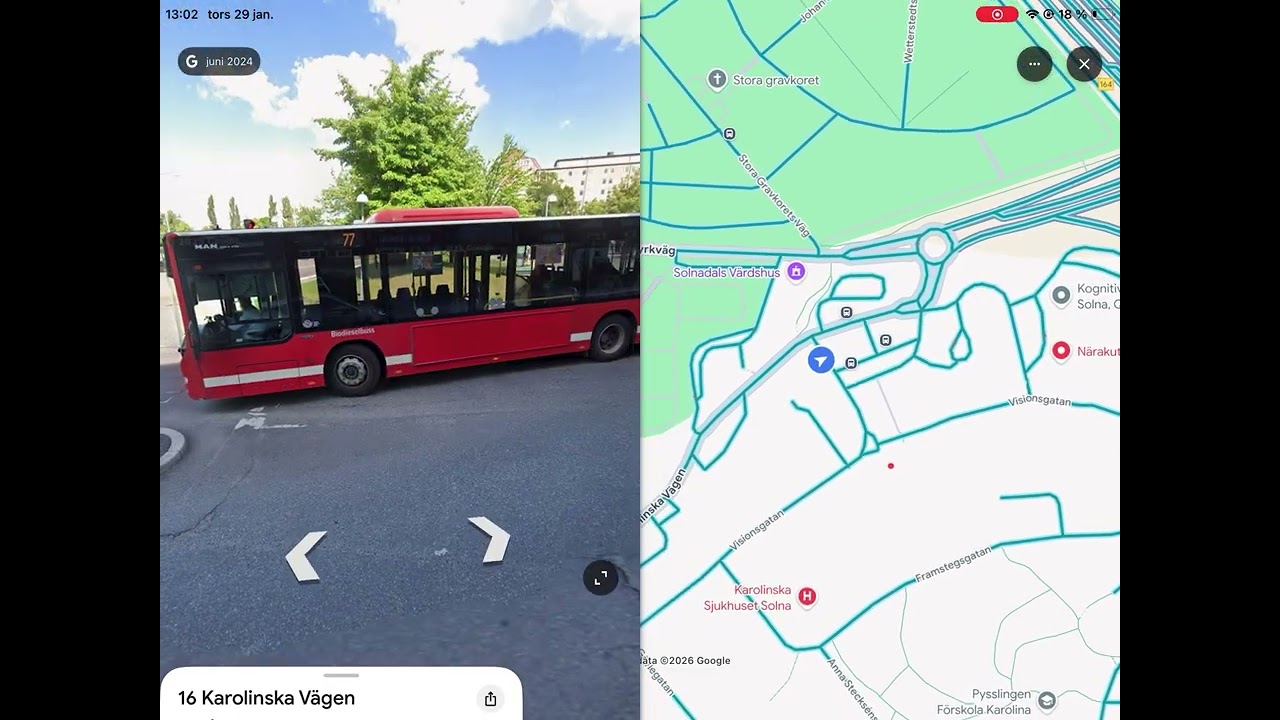 Google Street View - Visiting All Streets in Solna Stad (Part 6)