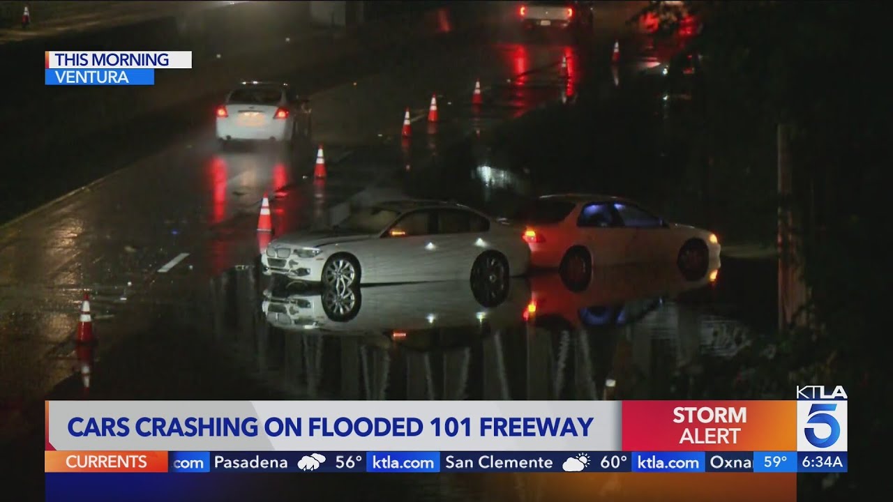 Flooded roads trigger crashes across Ventura County