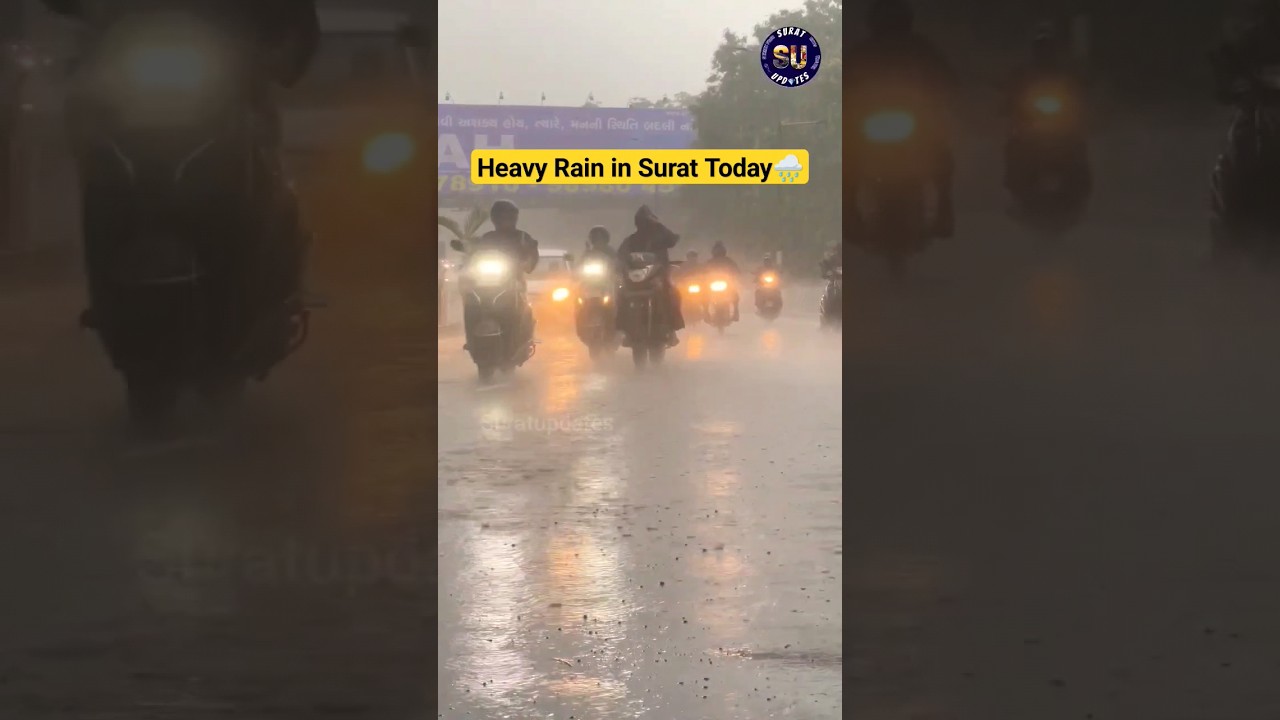 Heavy Rain in Surat Today 🌧 #shorts #surat #rain #viral