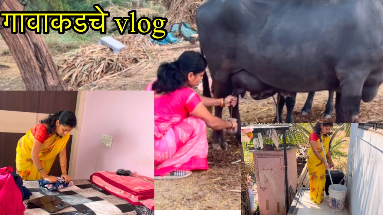 💁‍♀️गावाकडचे vlog ✌️￼ morning cleaning routine👍 Indian mom daily routine vlog