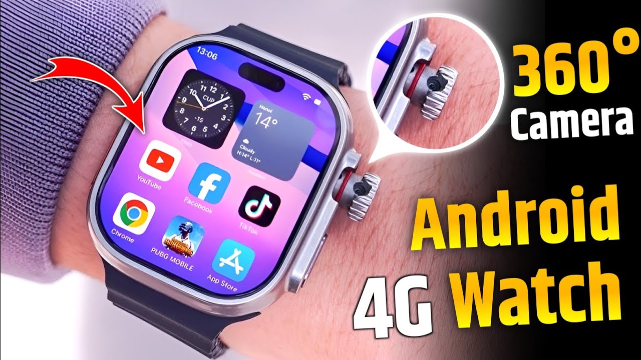 Best s12 Ultra 360° Rotating Camera 4g Android AMOLED Smart Watch Unboxing