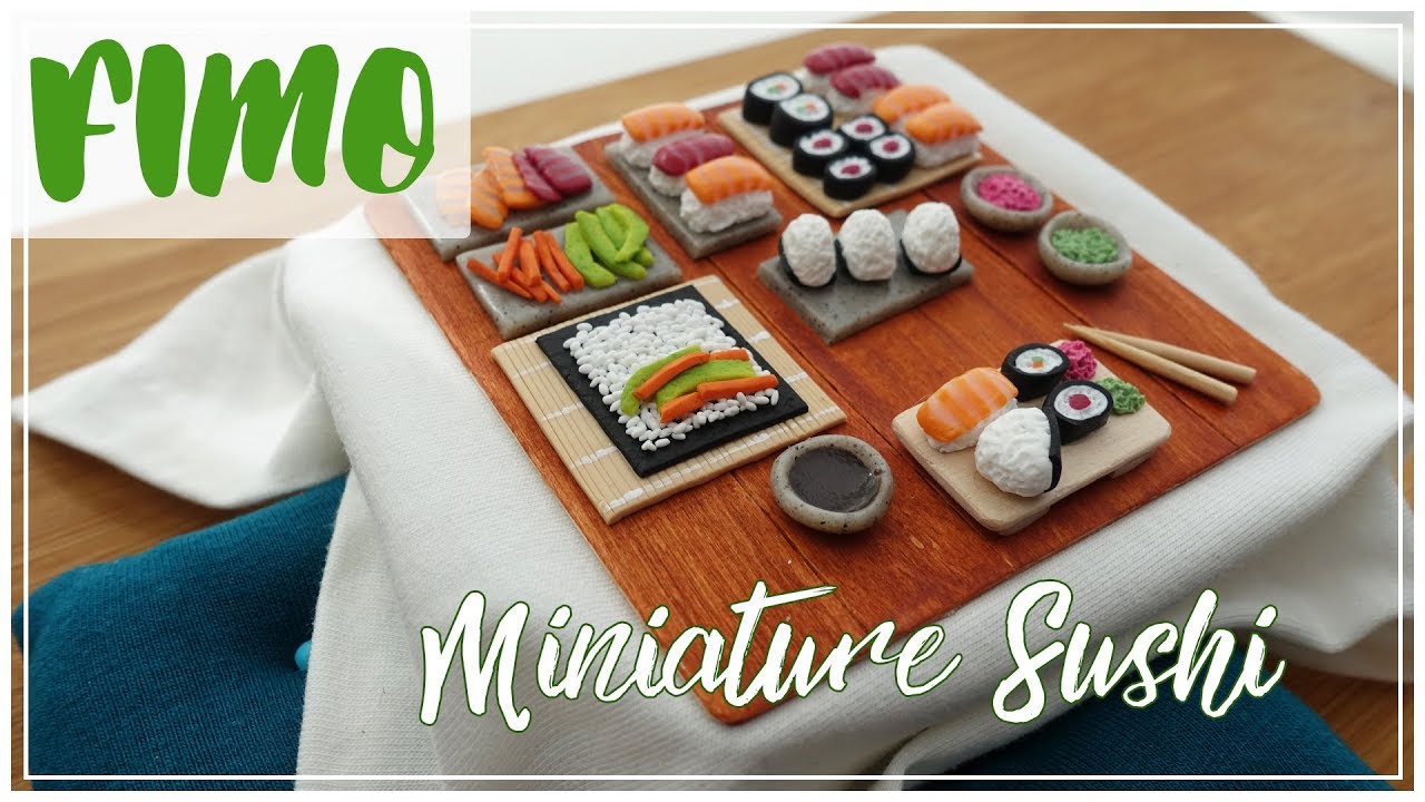 FIMO SUSHI Tutorial | kotatsu table | miniature polymerclay how to | DEUTSCH