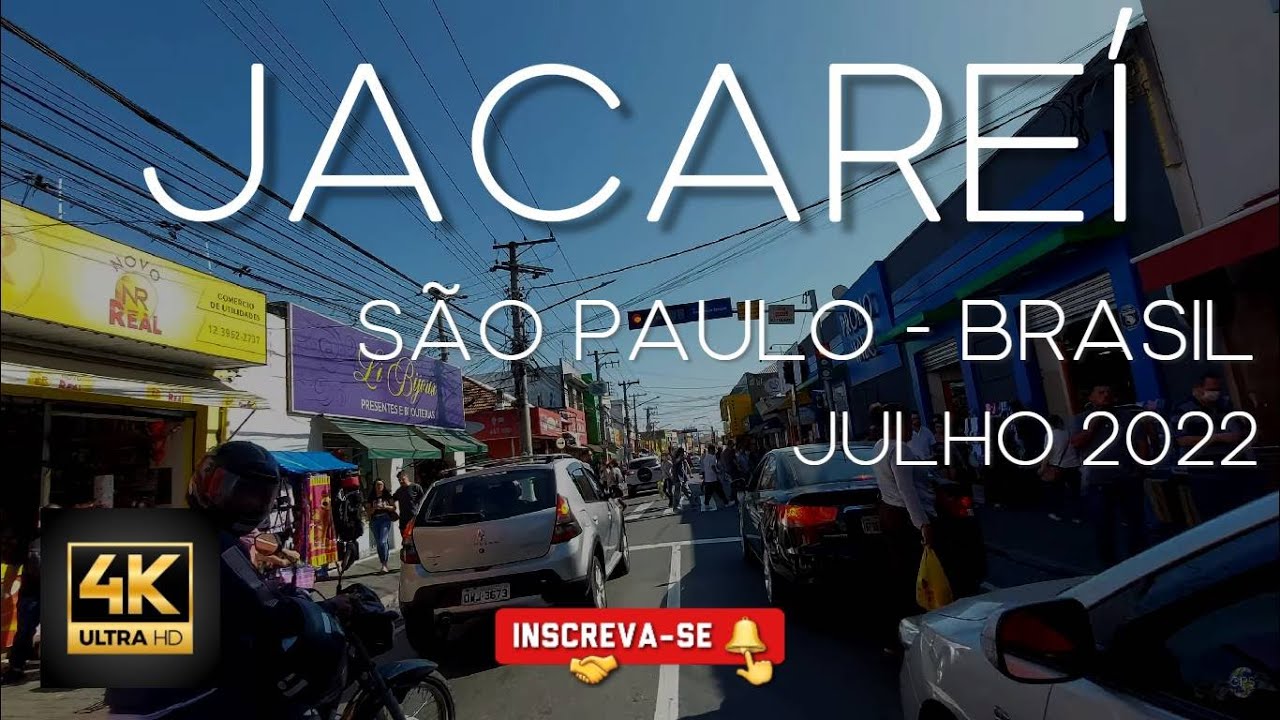 Jacareí 4K - Dirigindo nas Ruas do Centro - São Paulo - Brasil