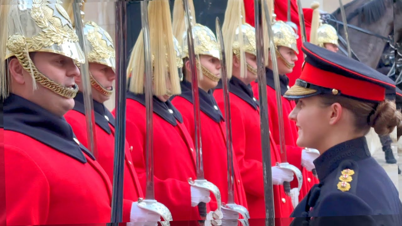 Lady Captain Inspects the Guards and it Seems the Horses know they're ready for inspection too