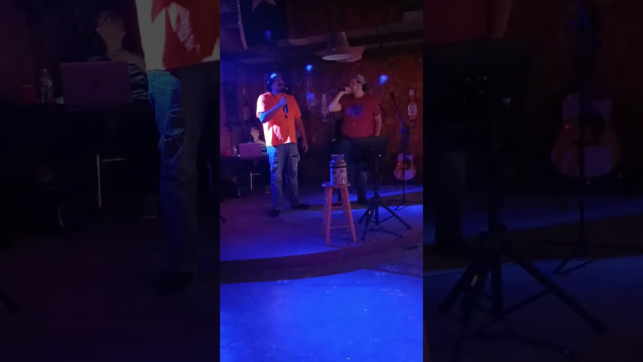 Singing karaoke