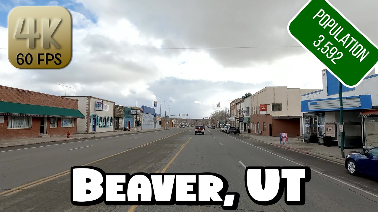 Driving Around Small Town Beaver, Utah in 4k Video