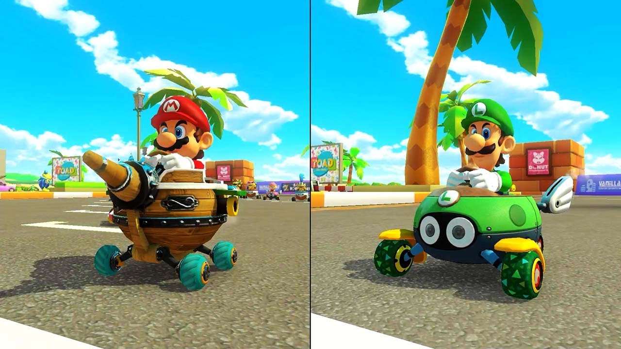 Mario Kart 8 Deluxe NEW DLC Tracks - Golden Dash Cup & Lucky Cat Cup (2 Players)