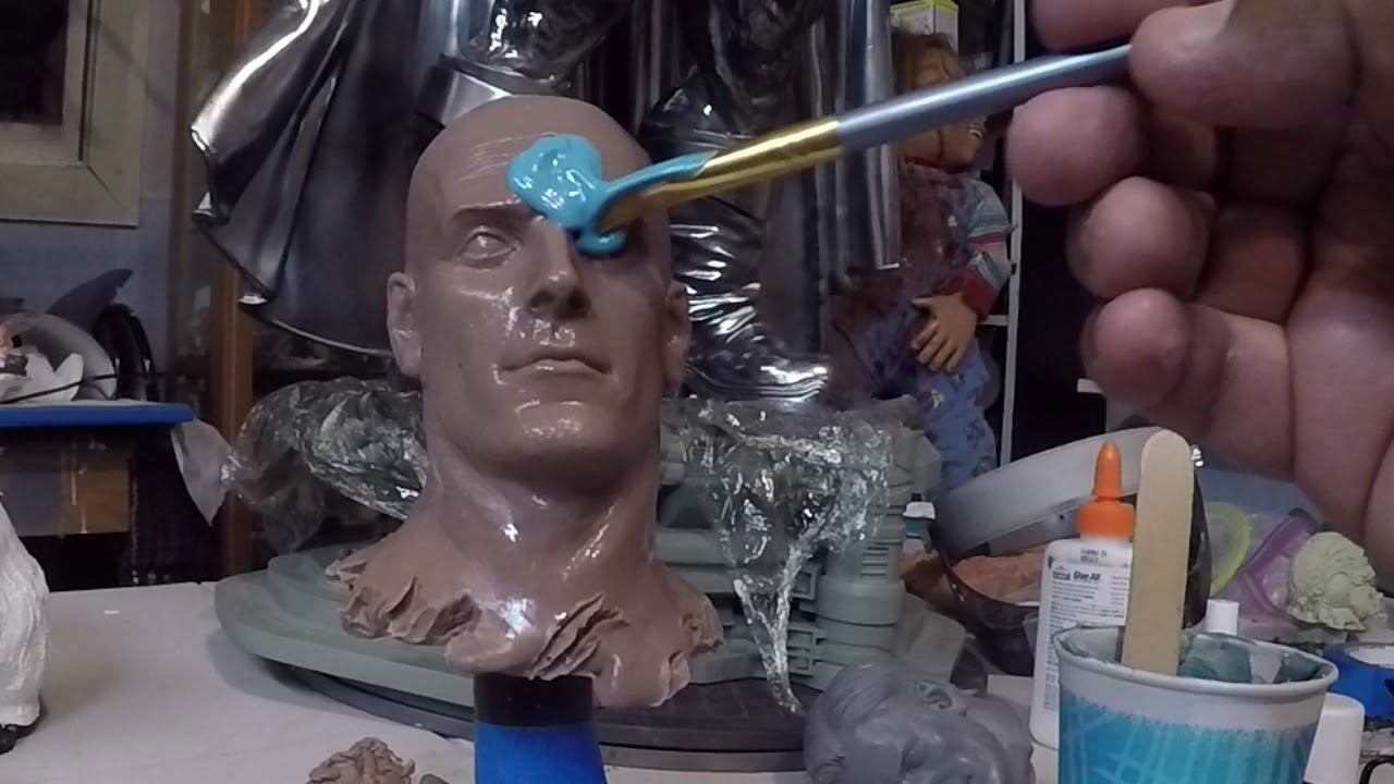 Making Resin Head Into Silicone And Punched In Hair part 1