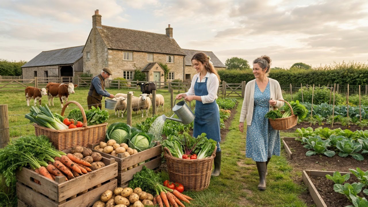 Family on a British Farm  Life in the Countryside