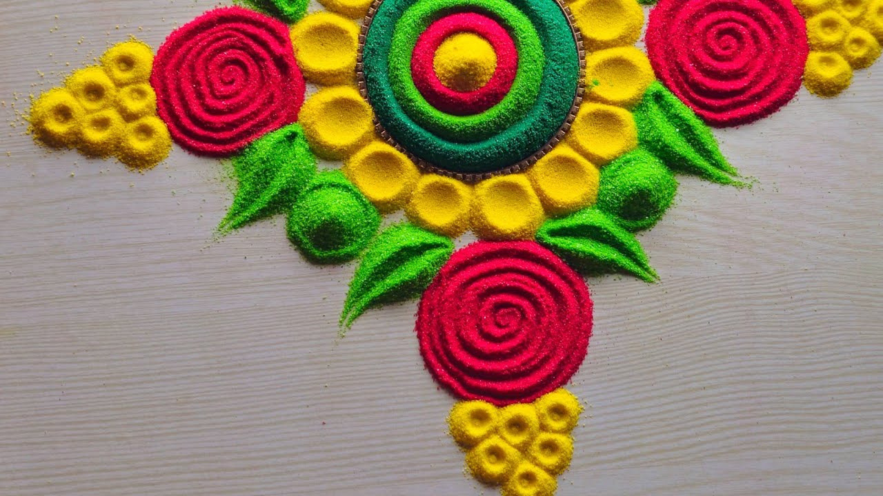 The Devine Dance Rangoli/Muggulu designs without dots simple/Rangoli by vino#rangolidesigns​