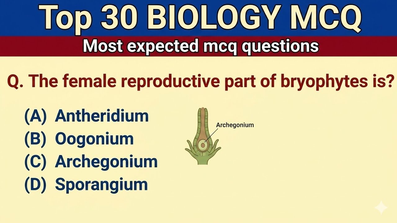 NEET Biology MCQ 2025 | Most Important Biology MCQ For Competitive Exams