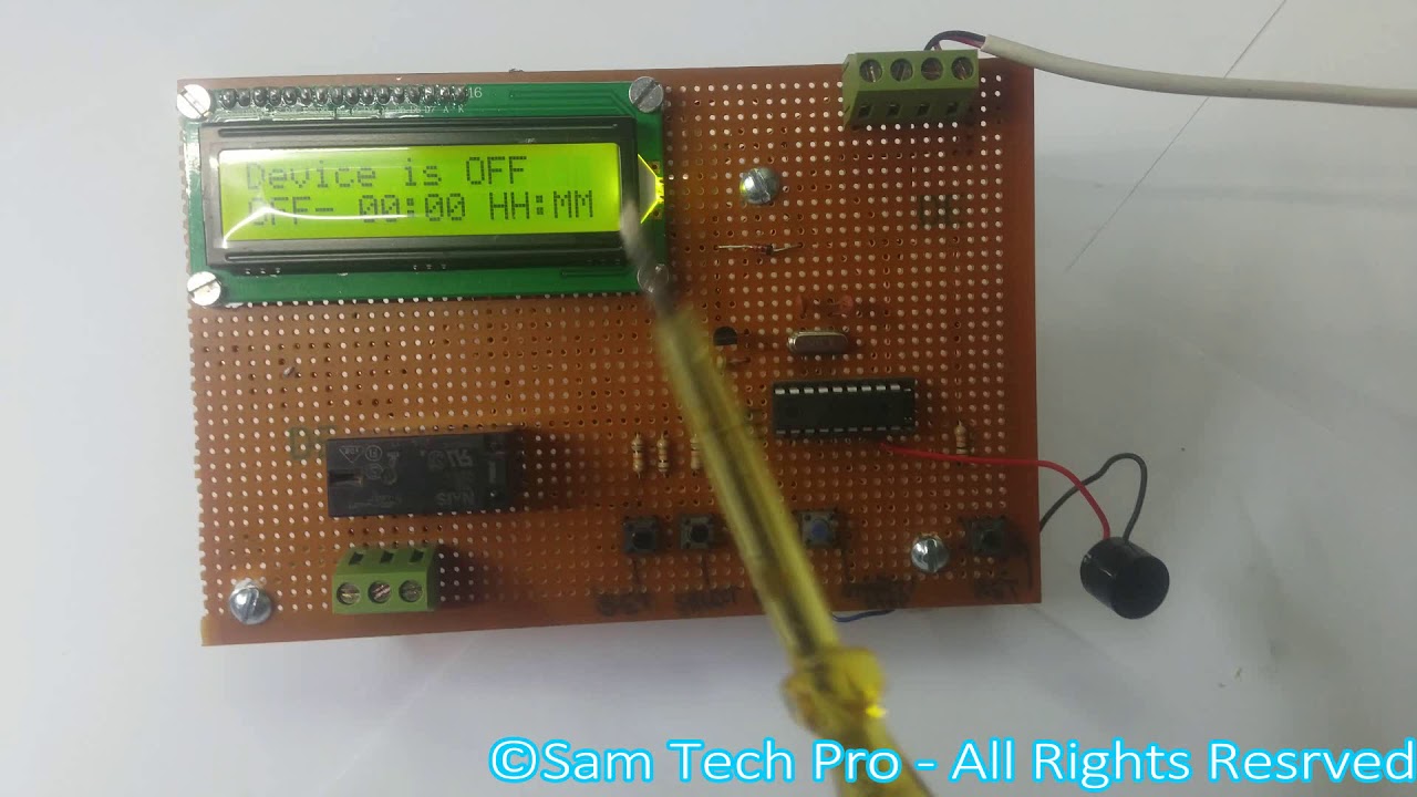 Pic16f628 and 16x2 LCD Programmable Timer Relay