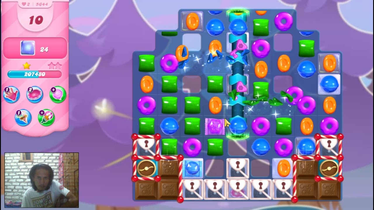 Candy Crush Saga Level 5644 - 1 Stars, 17 Moves Completed, No Boosters