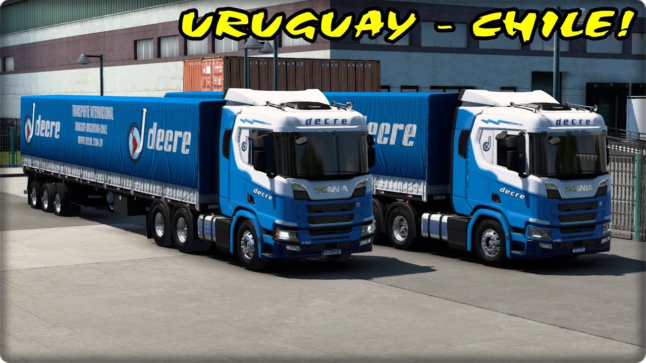 EN VIVO! ETS2 CONVOY - DE URUGUAY A CHILE - MAPA EAA ETS2 MODS 1.45