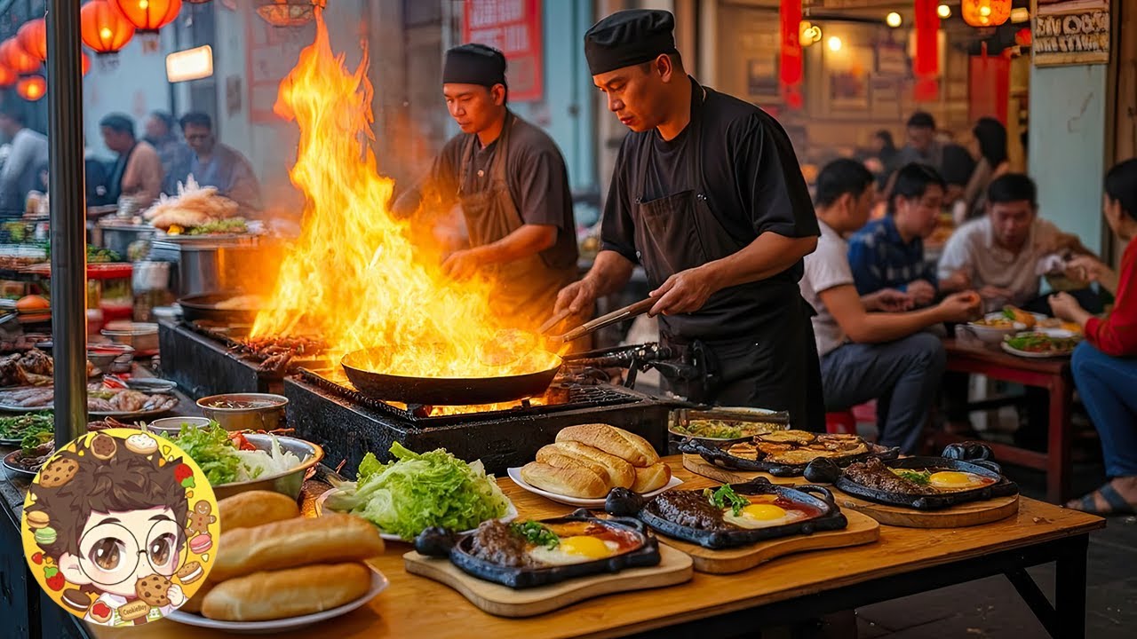 5 Star Chef Cooking Skills on Vietnam Street Food Bo Ne Serving 200 Plates Every Day