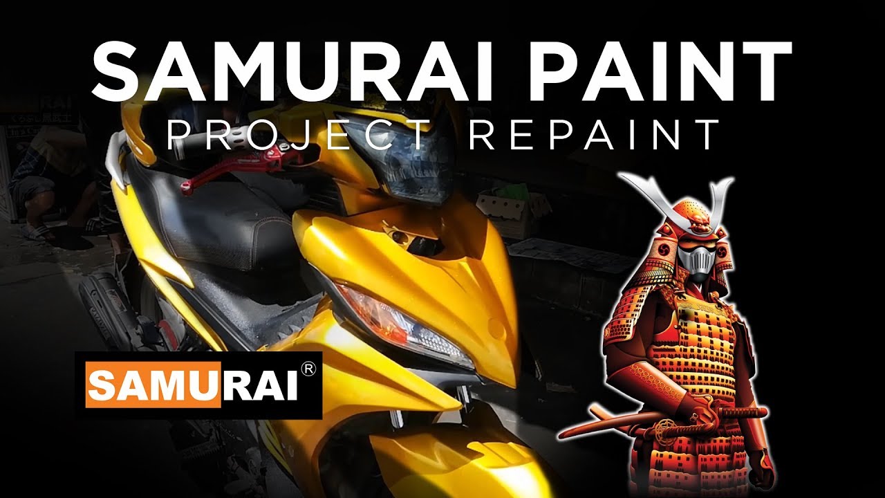 PROJECT REPAINT MOTOR YAMAHA 135LC & HELMET MENGGUNAKAN 1102 HONDA YELLOW - SAMURAI PAINT MALAYSIA
