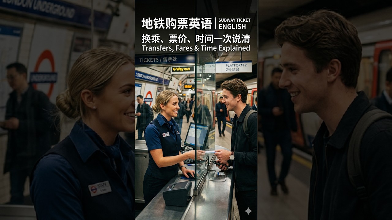 地铁购票英语｜换乘、票价、时间一次说清 Buying Metro Tickets & Asking Directions