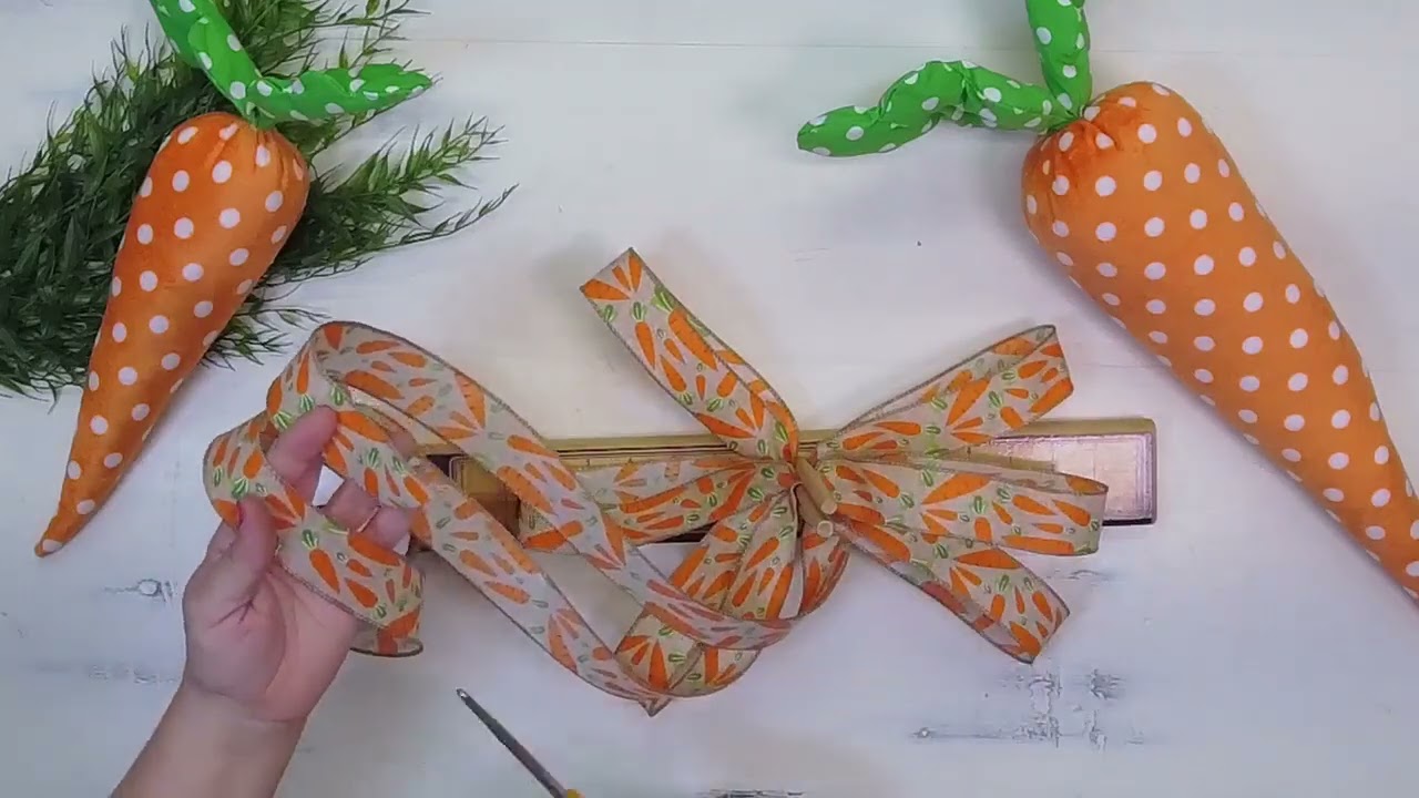 Carrot Bow with Long Tails Tutorial | DIY Spring & Easter Wreath Bow