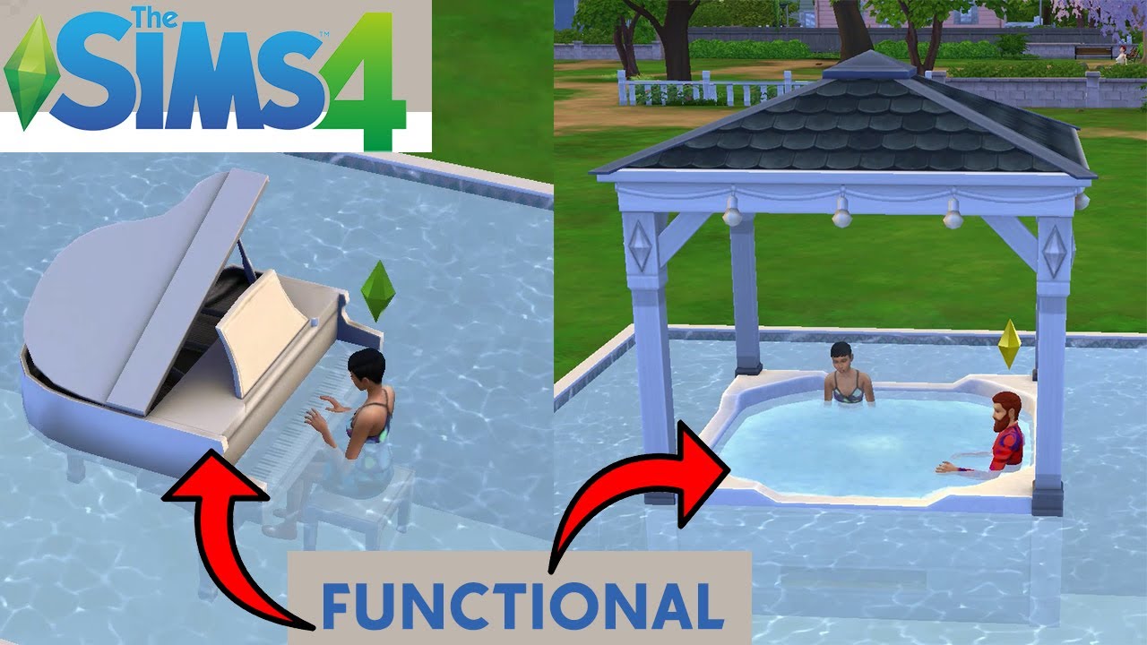 The Sims 4: Make any object functional in a pool | Step by Step Tutorial | BASE GAME / No CC or Mods