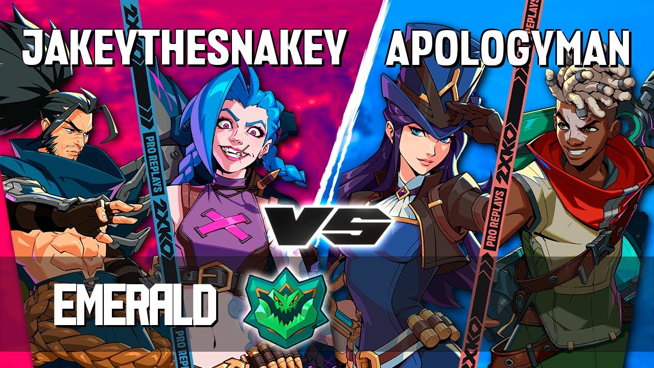 2XKO ▰ JAKEYTHESNAKEY (Jinx-Yasuo) vs APOLOGYMAN (Caitlyn-Ekko) ▰ 2XKO Pro level replays