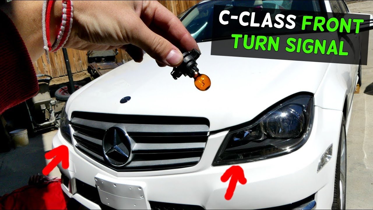 MERCEDES W204 FRONT TURN SIGNAL LIGHT BULB REPLACEMENT C250 C350 C300 C200 C220 C260 C280