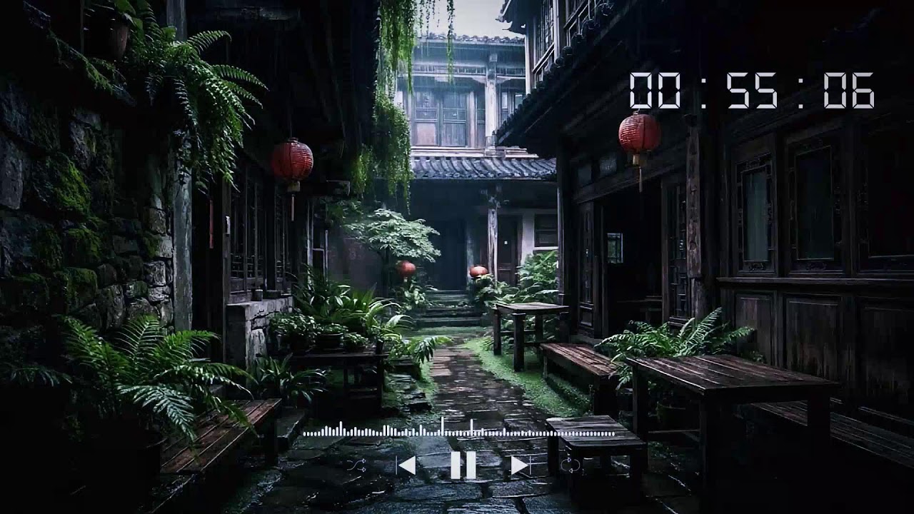 Heavy Rainstorm Outside the Cabin for Relaxing Night