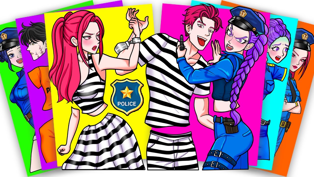 POLICE HUNTRIX RUMI HUNTING PRISONER MIRA and SAJA BOYS - KPOP DEMON HUNTERS | Sticker Book DIY