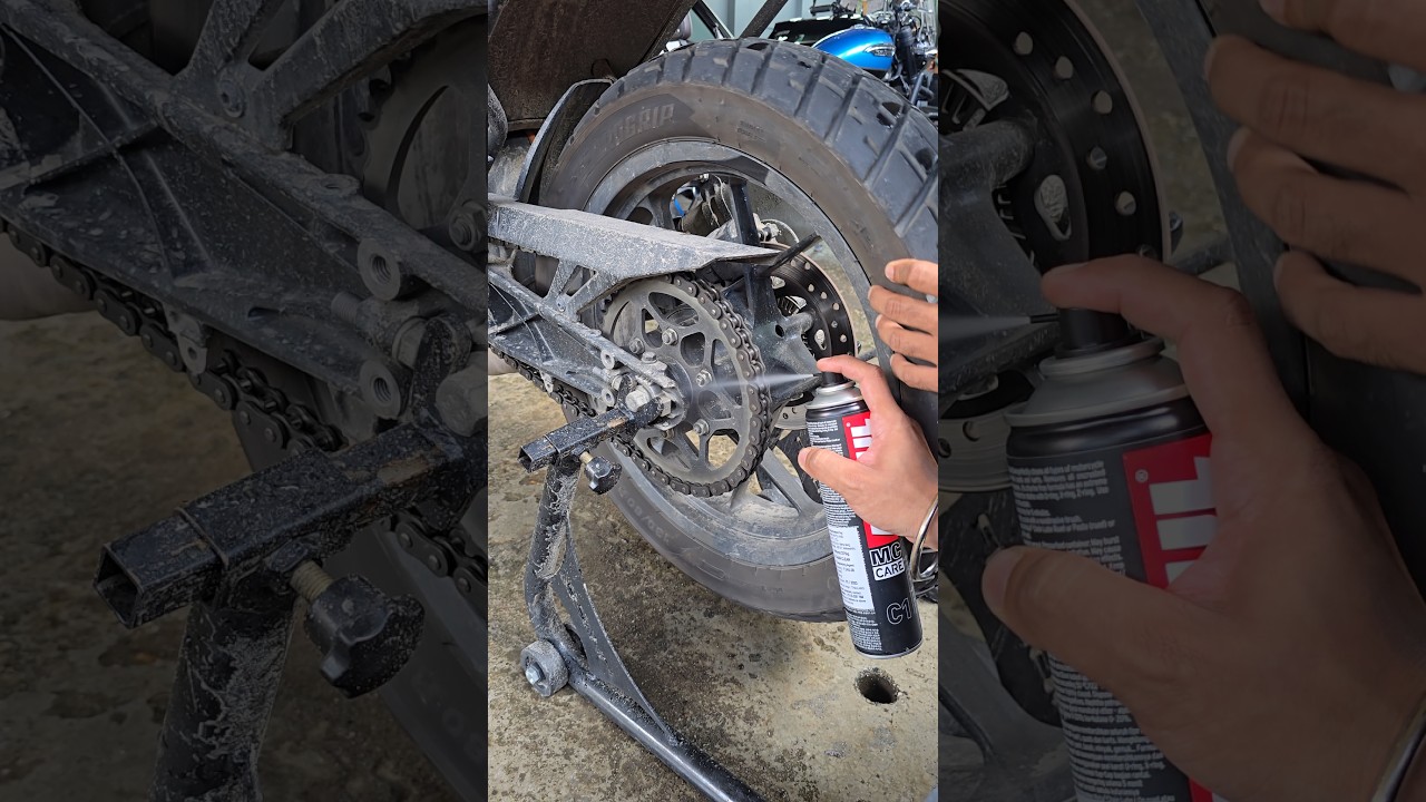 How To Clean and Lube Motorcycle Chain #shorts #shortsvideo