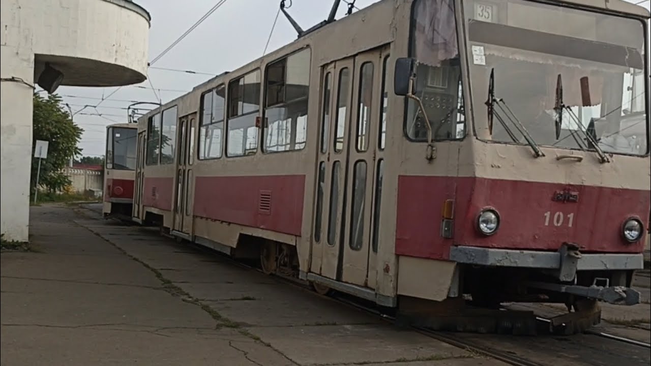 (Архів) Поїздка на трамваї Татра-Юг Т6Б5 + Т6Б5SU, борт. 101+051 (СБО), маршрут 35