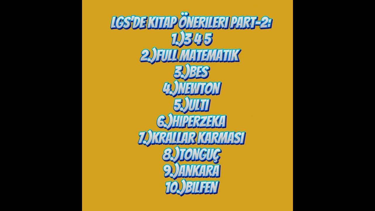 LGS&rsquo;de kitap &ouml;nerileri Part-2 #lgs2026 #2012tayfa #lgs #8sınıf #yazkampı #başarı #keşfet