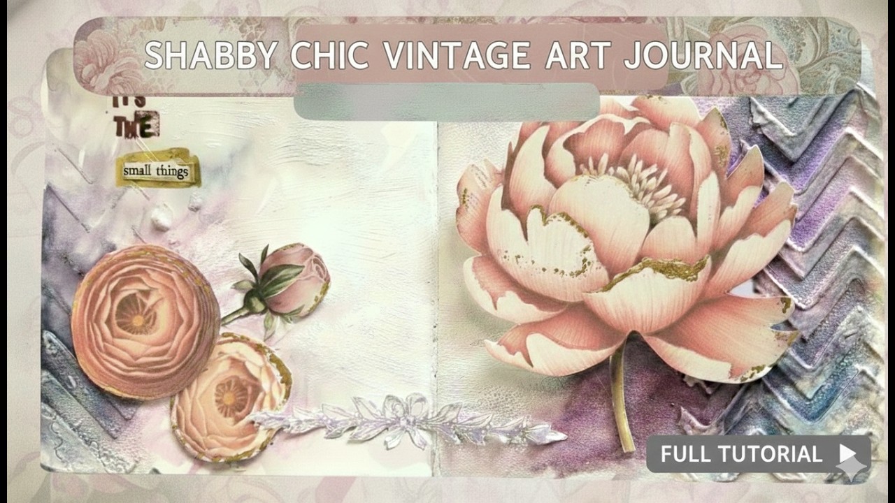 Shabby Chic Floral Art Journal Page | Mixed Media Art Process
