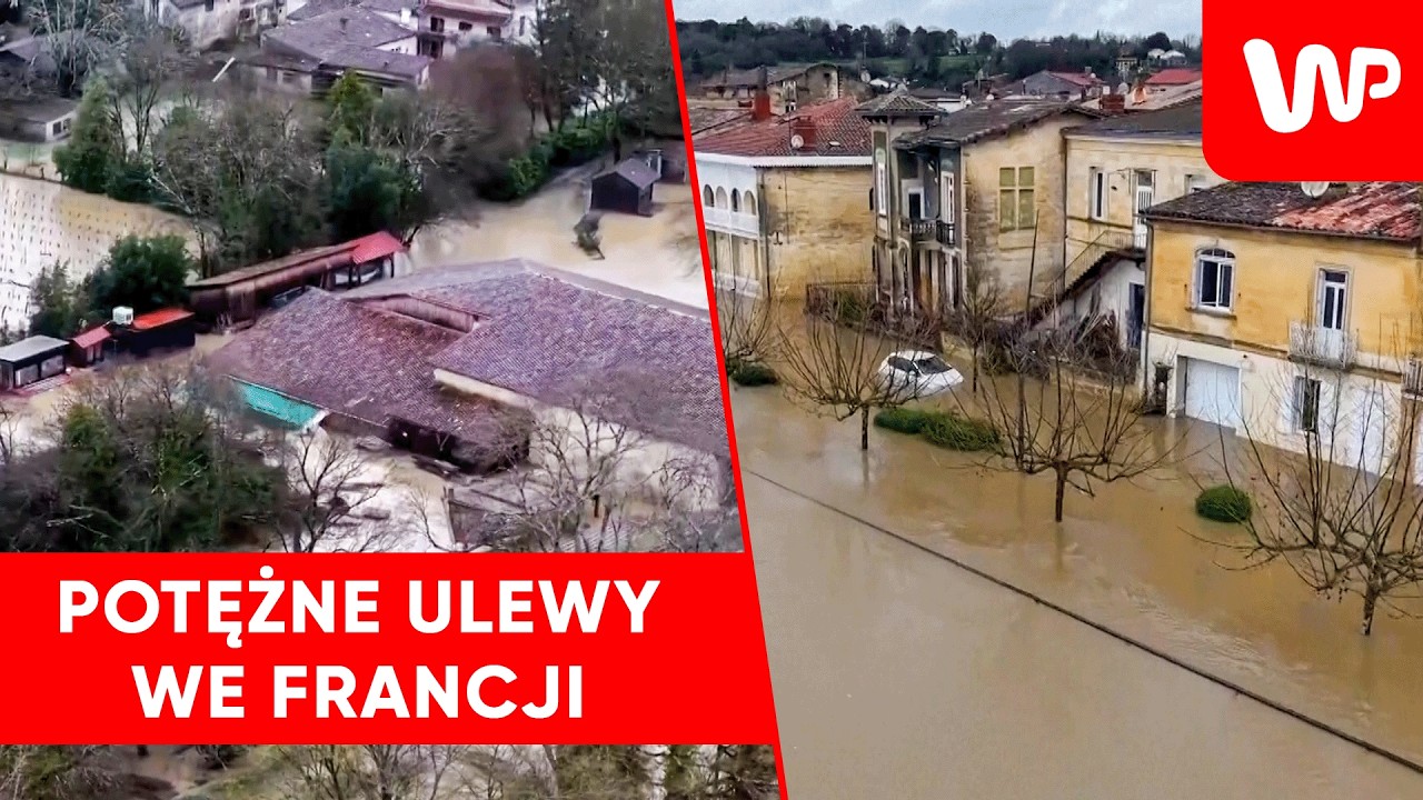 Powódź we Francji. Zalane domy i ulice na południowym zachodzie