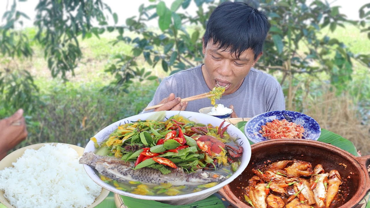 Canh Chua Bông Điên Điển Cua Đồng Quê Nhà Miền Tây | VTNam Vlog #154
