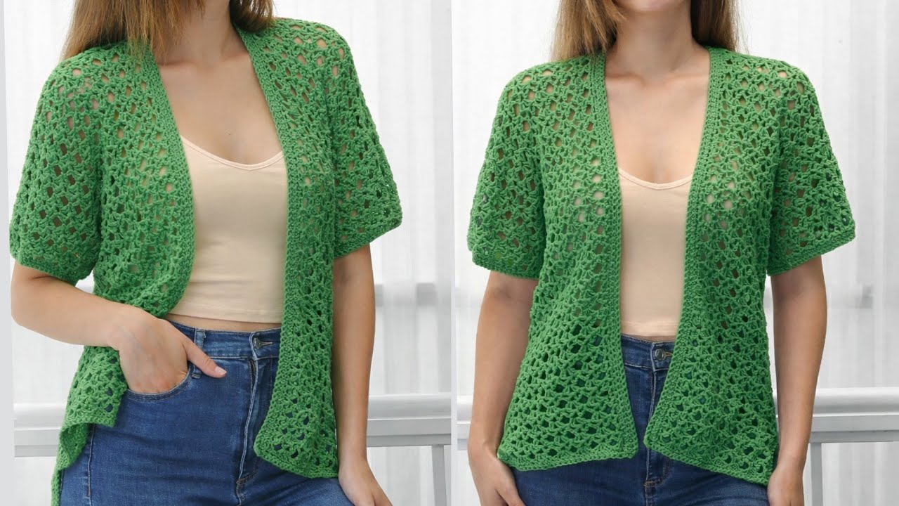 FABULOUS💯✨Easy Crochet Stitch For Sweater Top Shrug cardigan 😍 Easy Crochet women Sweater pattern 