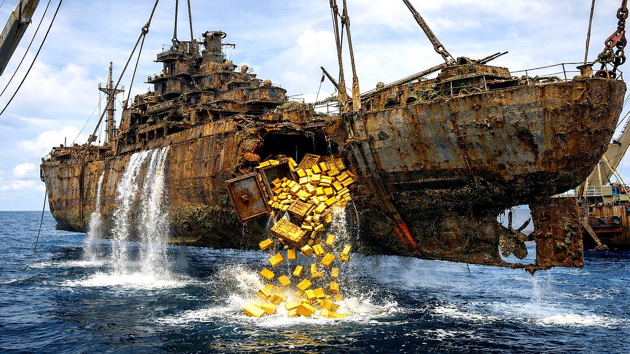 Salvaging & Restoring a GIANT Battleship Bismarck with 11 Tons of Lost Gold