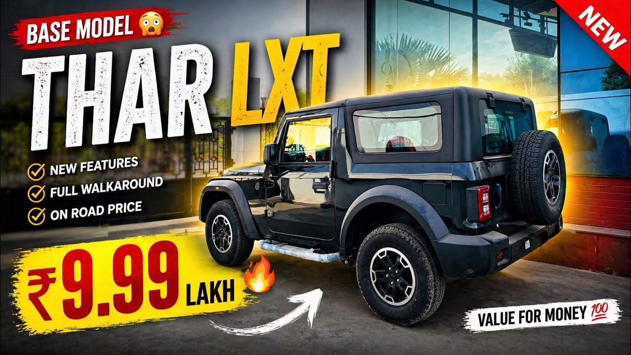 Mahindra Thar RWD Base varrient LXT 9.99 Lakh Detailed Review ✅