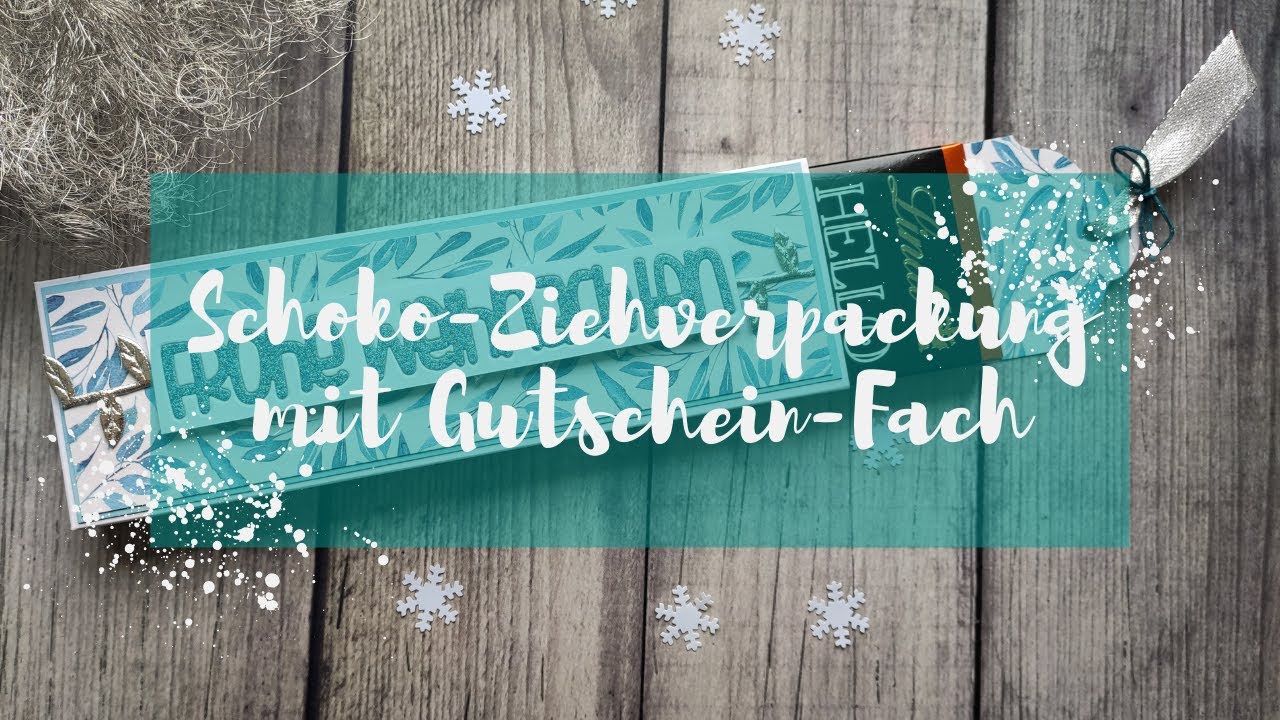 Schokoladen-Ziehverpackung mit Gutscheinfach *** Designpapier vom Action *** Last-Minute-Geschenk