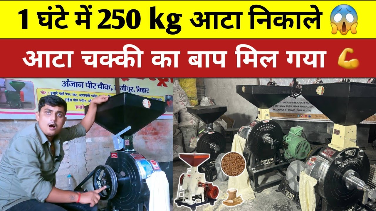 1 घंटे में 250kg आटा निकाले 😱 diamond cutter aata chakki, machine #dimondcutteraatachakki ! business
