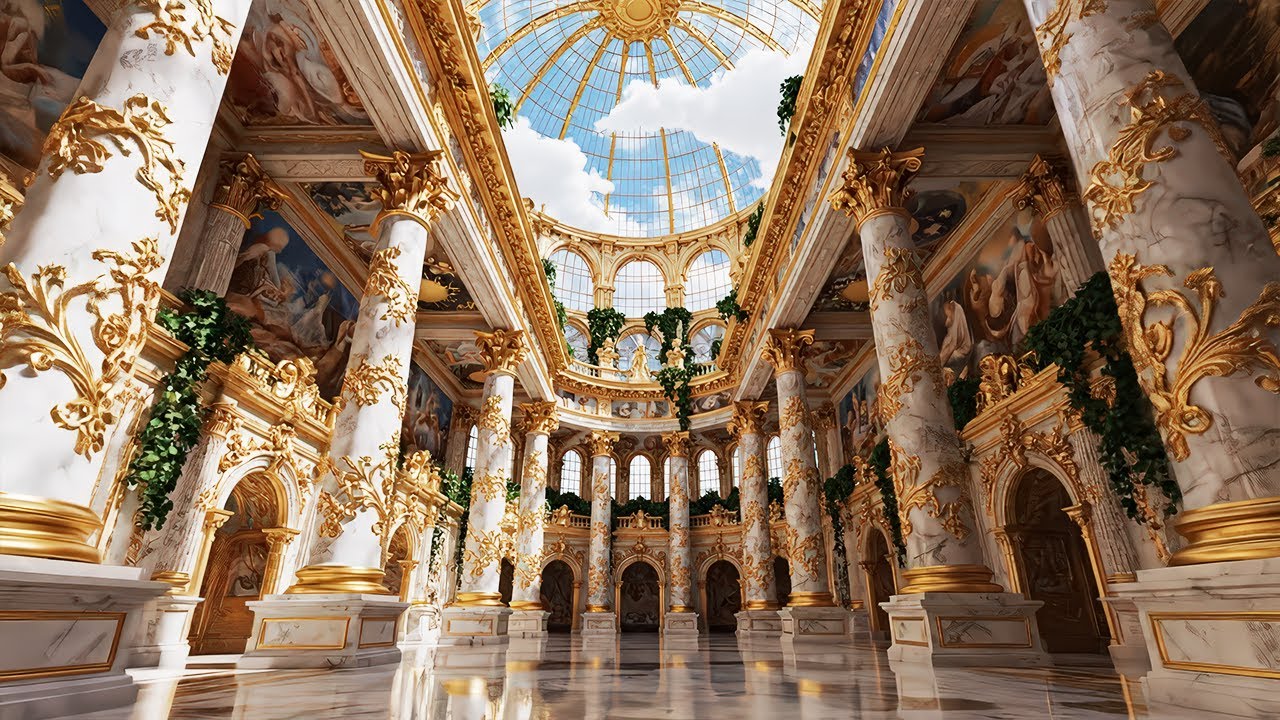 Pearl Light Sanctuaries | 4K Celestial Palaces for Peace, Focus & Harp Calm