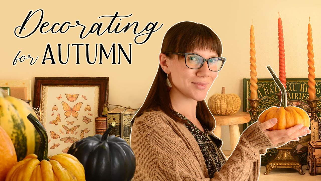 Autumn art vlog 🍂 Decorating my home for fall 🎨 Painting fairy pumpkin village| Slow living | artist