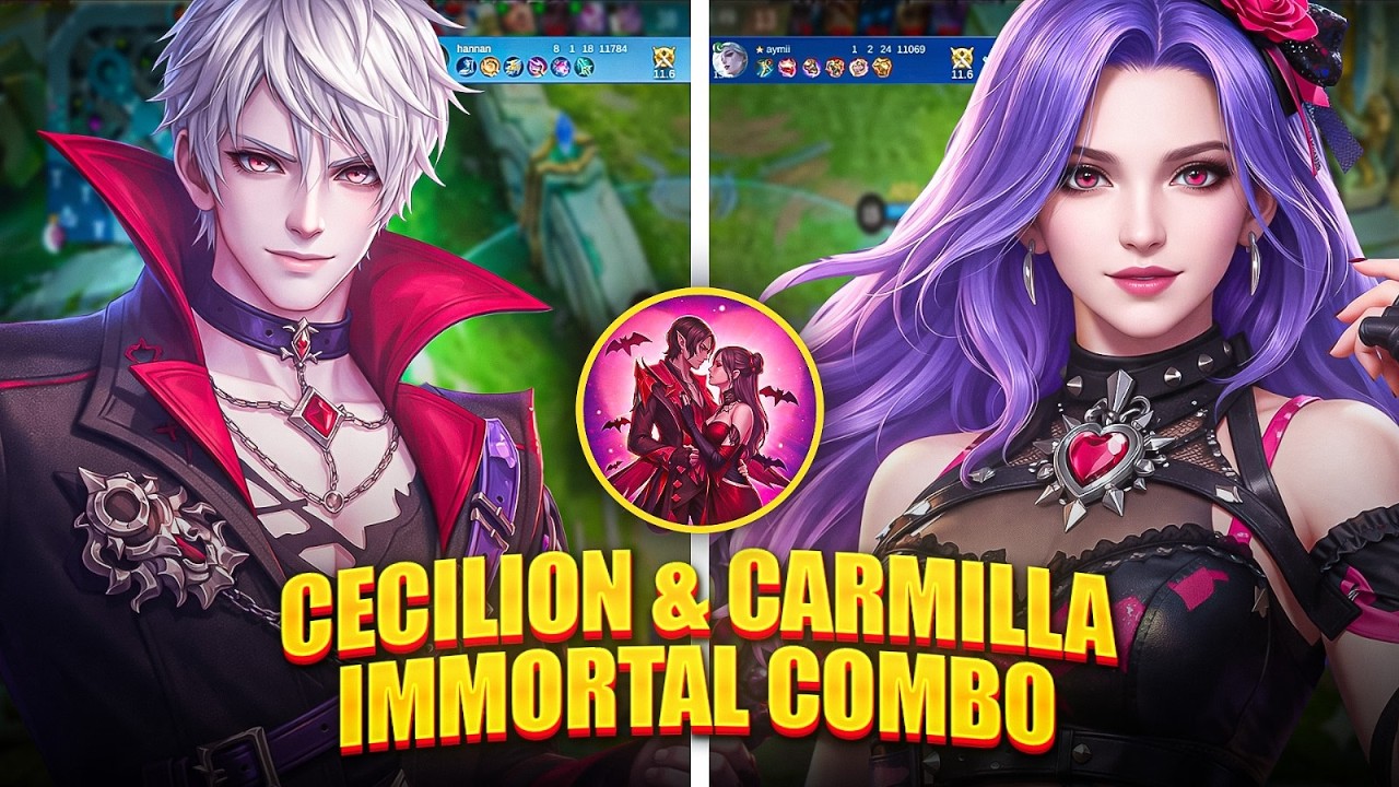 Dark Love Combo 💜 Cecilion & Carmilla 11.6 KDA Madness! | Cecilion Best Build And Emblems 2026