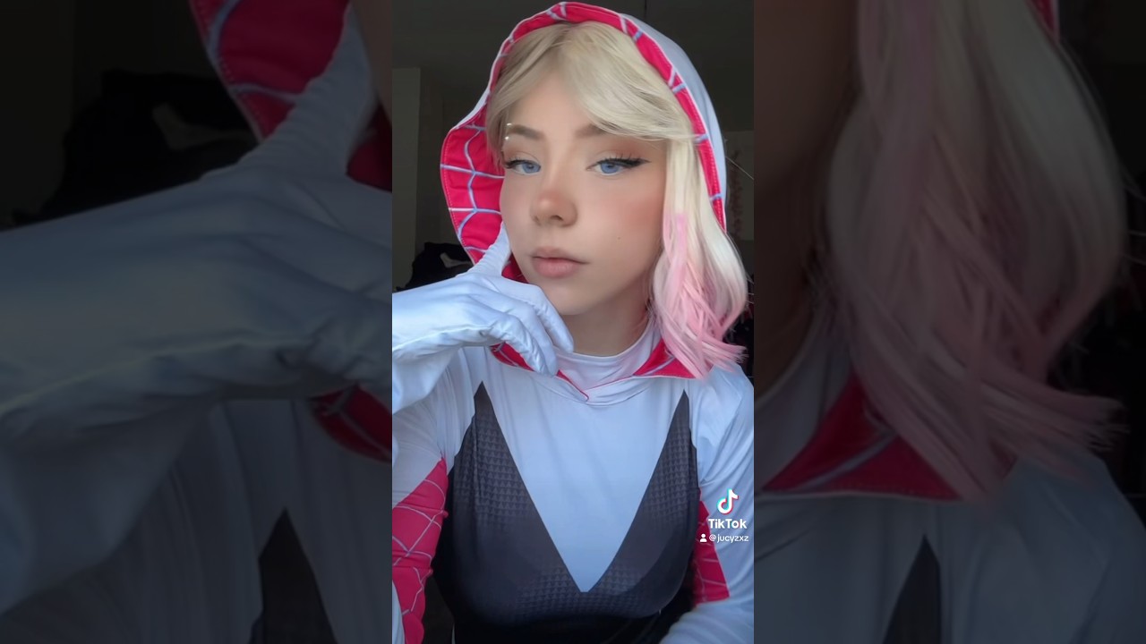 💗🕷️#spidermanacrossthespiderverse2023 #cosplay #mcu #gwenstacy #spidergwen #transformation #viral