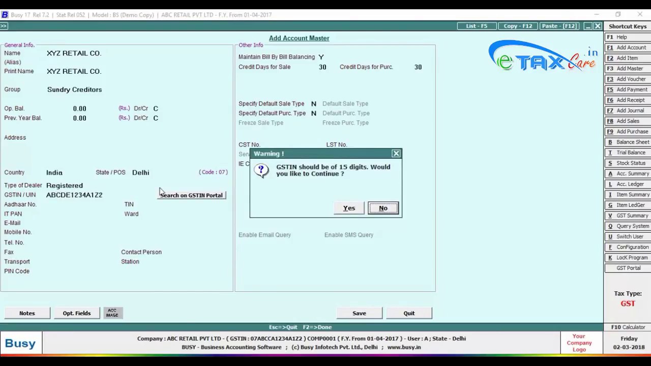 Getting Start with Busy Basic 17 Part-2 (How To Create Company and Settings)
