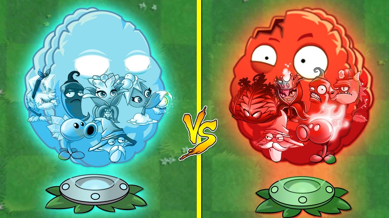 Random 30 BLUE & RED Plants Have Same Shapes - Who Will Win? - PvZ 2 Plant vs Plant