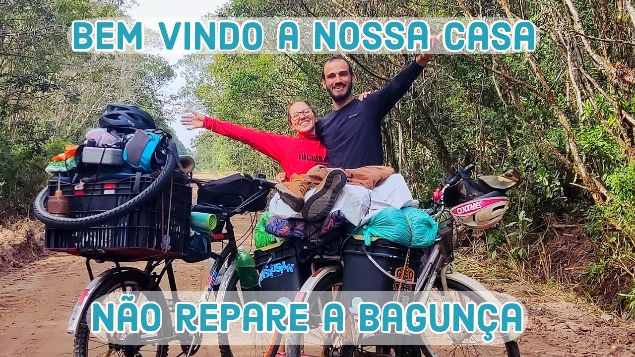 EP039. Mostramos TUDO: itens que levamos na CICLOVIAGEM. Recebemos uma baita visita!