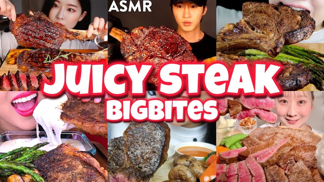 BIGBITES of the JUCIEST STEAK 🥩🔥 ASMR MUKBANG COMPILATION