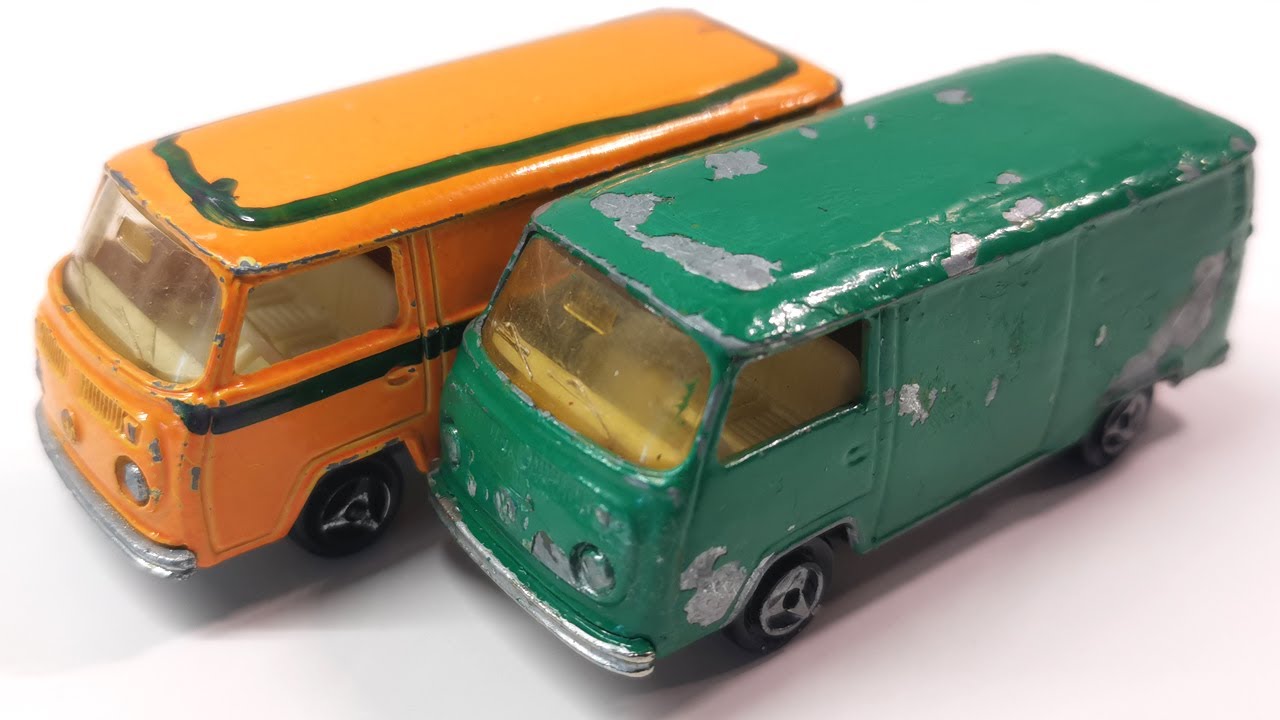 Majorette Volkswagen Furgon T2 ремонт №244. Две модели. Литая модель игрушки.